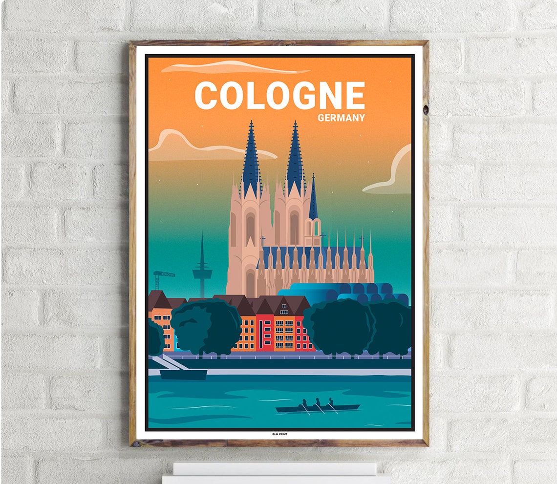 Kölner Dom Vintage Travel Poster