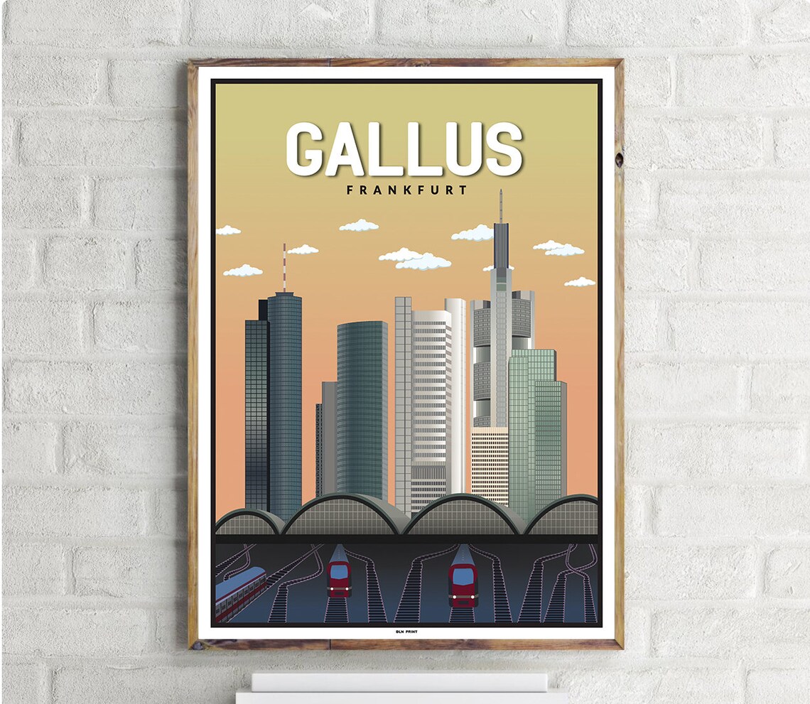 Frankfurt Gallus Vintage Travel Poster, Germany