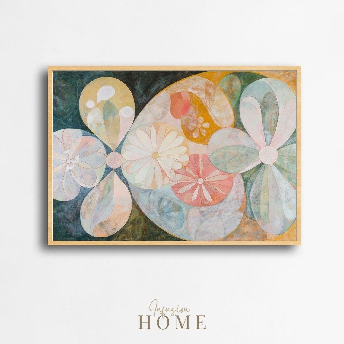 Pastel Abstract Floral Petals Soft Feminine Botanical Art Poster