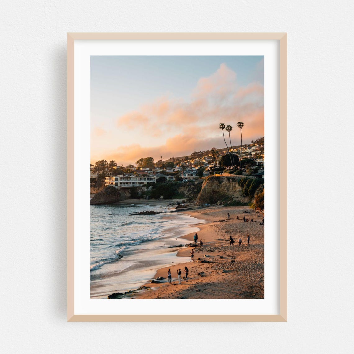 Laguna Beach Sunset Cove Waves Rocky Shoreline Coastal Wall Art
