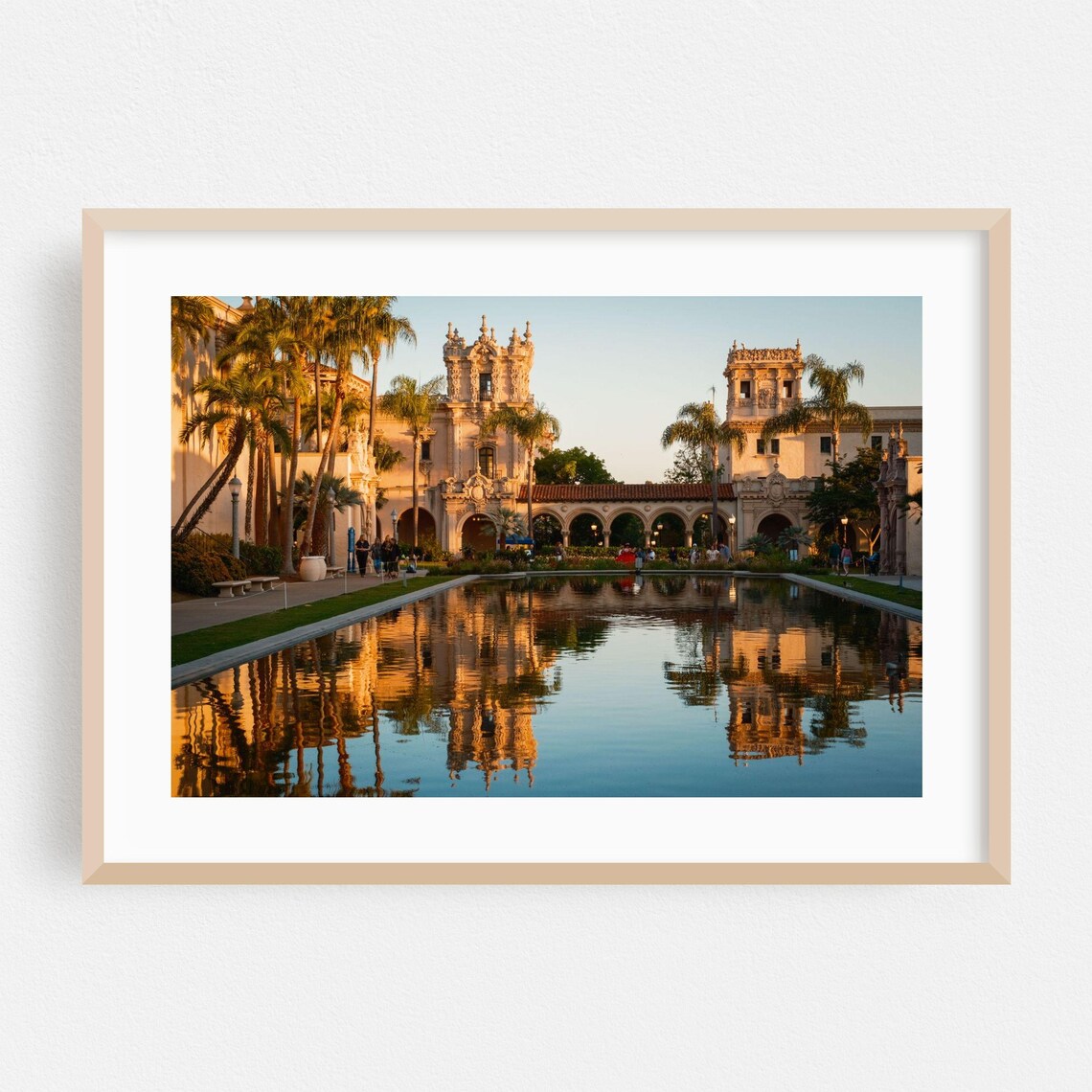 San Diego Balboa Park Reflecting Pool Spanish Architecture Sunset Poster