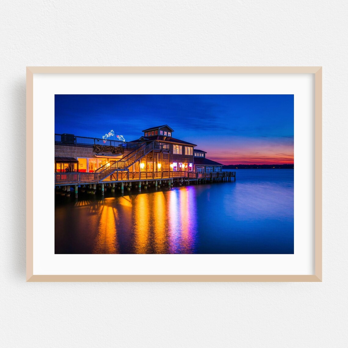 Maryland Coastal Wall Art, Boardwalk Night Sky Poster