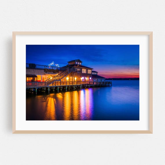 Maryland Coastal Wall Art, Boardwalk Night Sky Poster