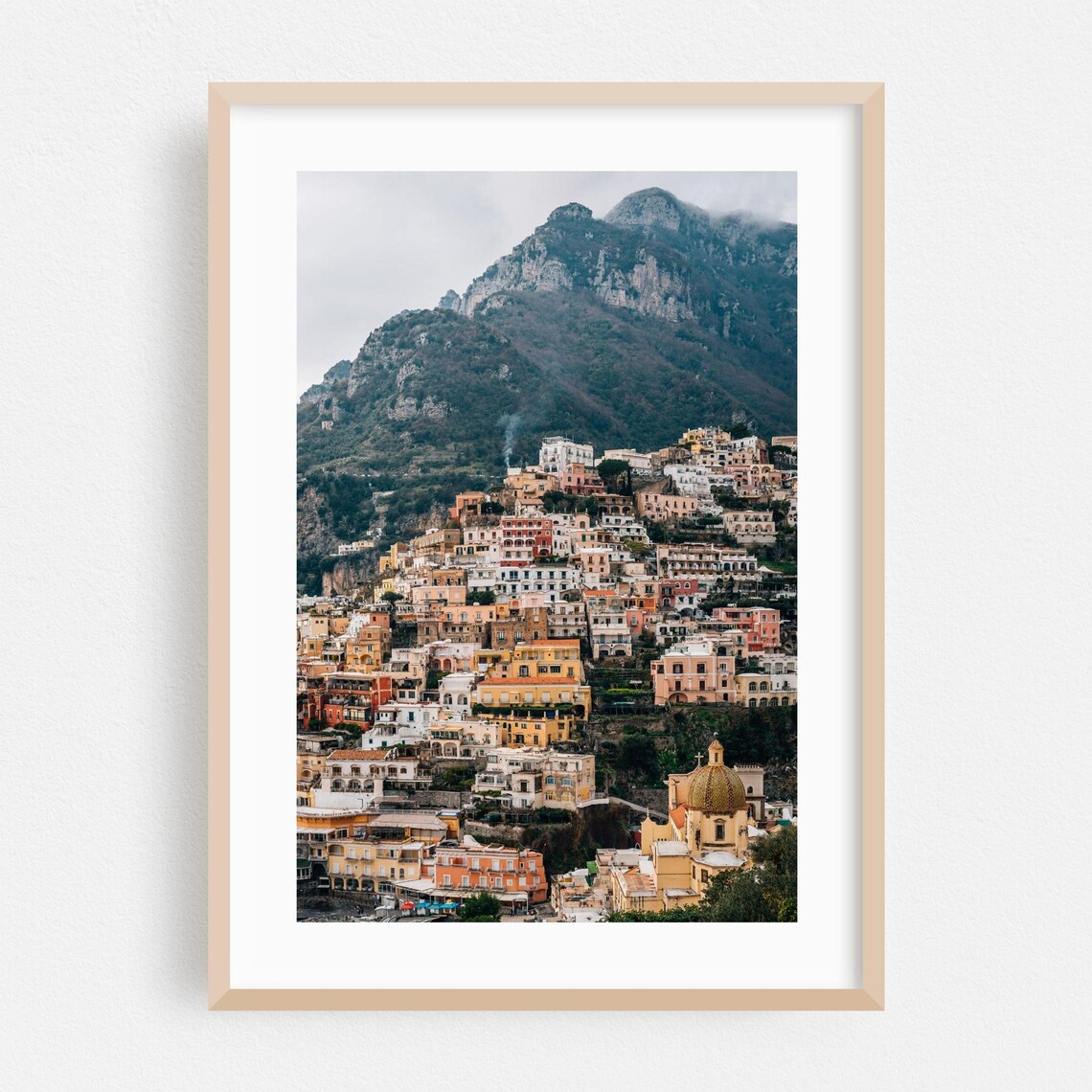 Positano Italy Amalfi Coast Hillside Village Travel Photo Poster