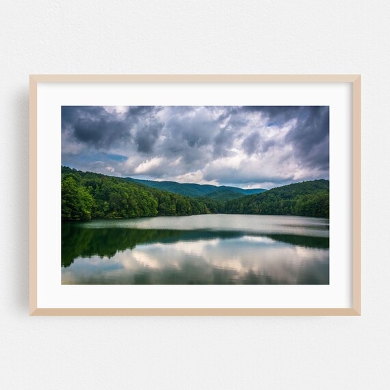 Helen Georgia Lake Mountain Reflection Storm Clouds Photo Poster
