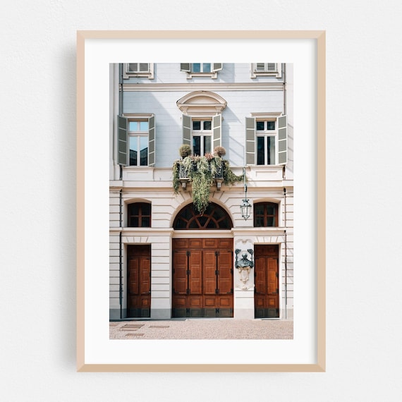 Turin Italy Elegant Historic Building Facade Photography Poster