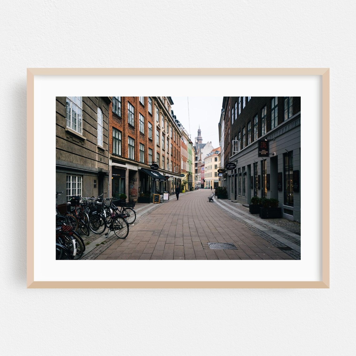 Copenhagen Street Bicycles Historic Architecture Travel Poster