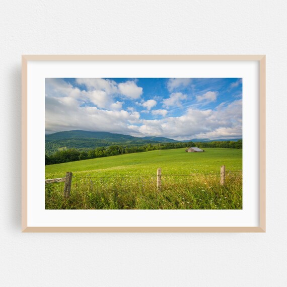 West Virginia Rolling Pasture Barn Fence Rural Countryside Photo Poster
