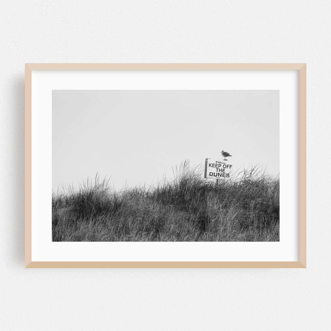 Keep Off The Dunes Black And White Coastal Beach Photo Poster