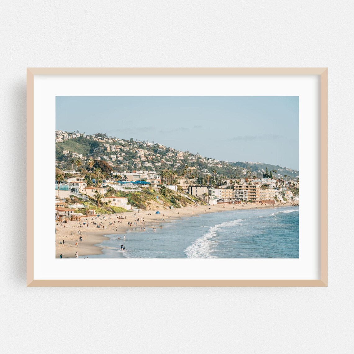 Laguna Beach California Clifftop Homes Sandy Shore Coastal Poster
