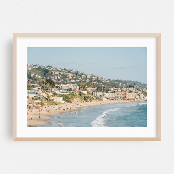 Laguna Beach California Clifftop Homes Sandy Shore Coastal Poster