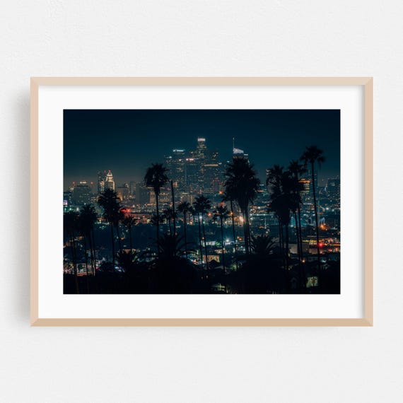 Los Angeles Skyline Travel Poster, Modern City Art