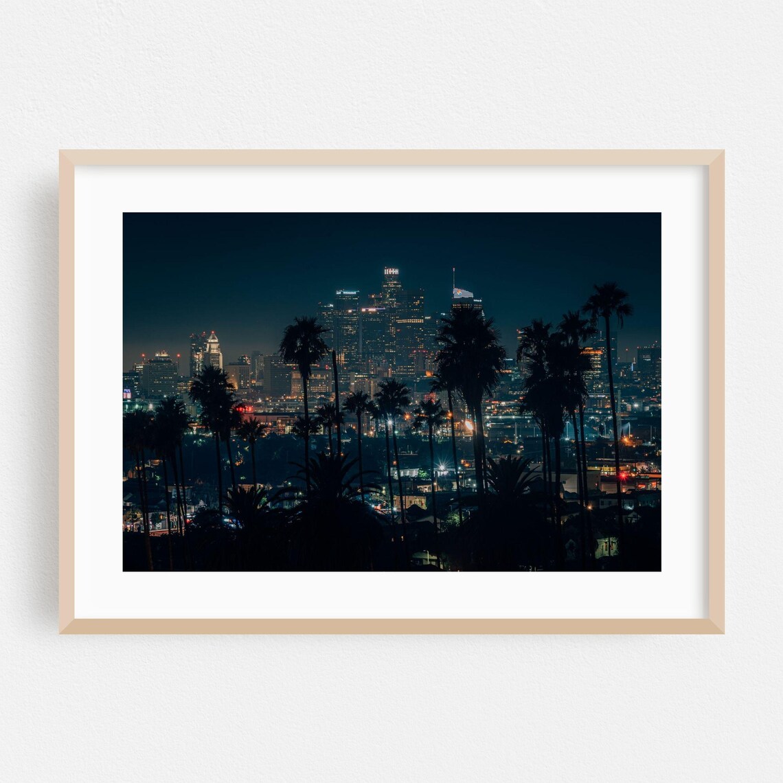 Los Angeles Skyline Travel Poster, Modern City Art