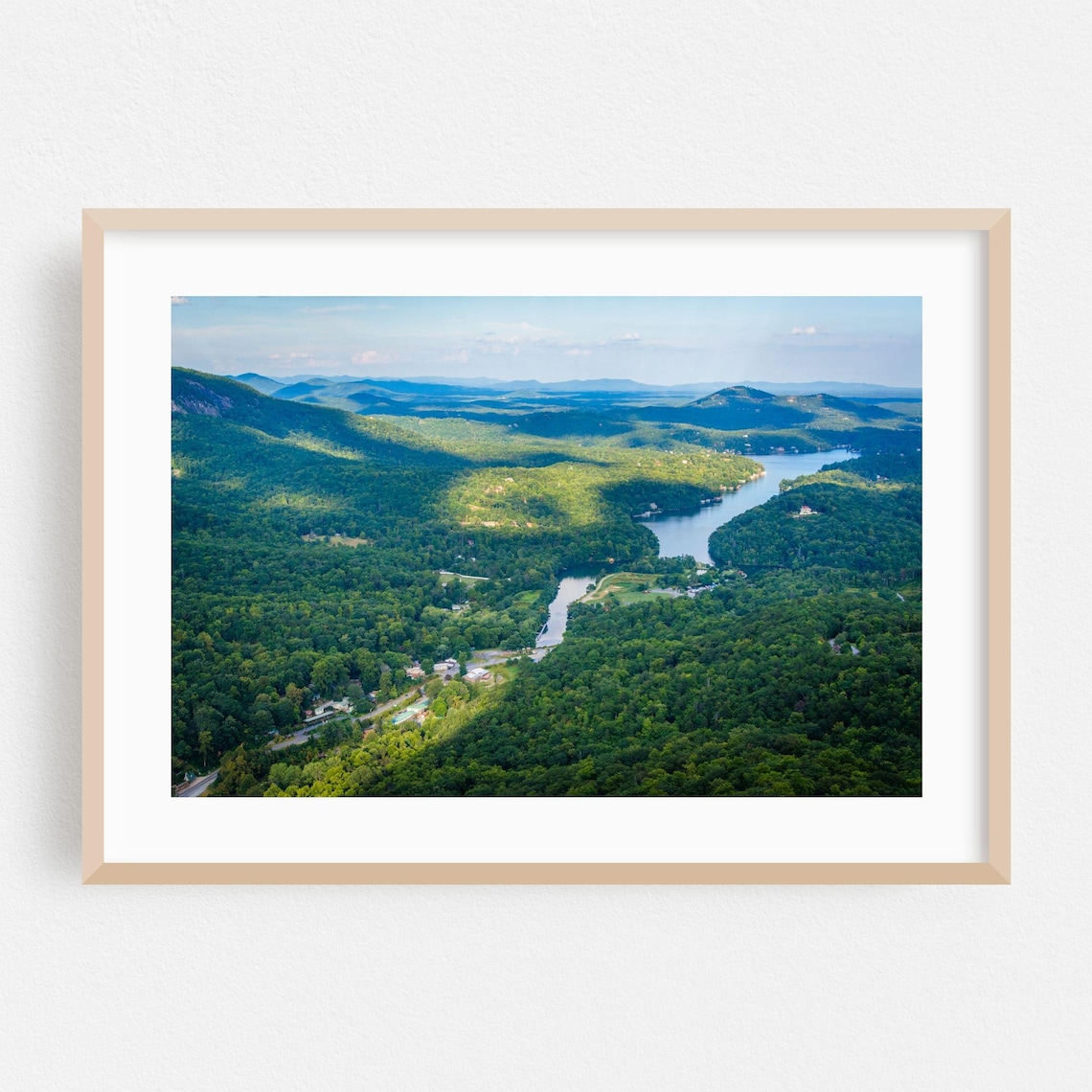 Lake Lure North Carolina Aerial Mountain Lake Photo Art Print