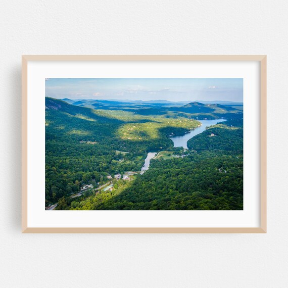 Lake Lure North Carolina Aerial Mountain Lake Photo Art Print