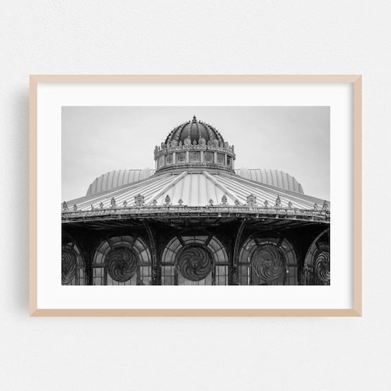 Asbury Park Boardwalk Dome Architecture Black And White Photo Poster