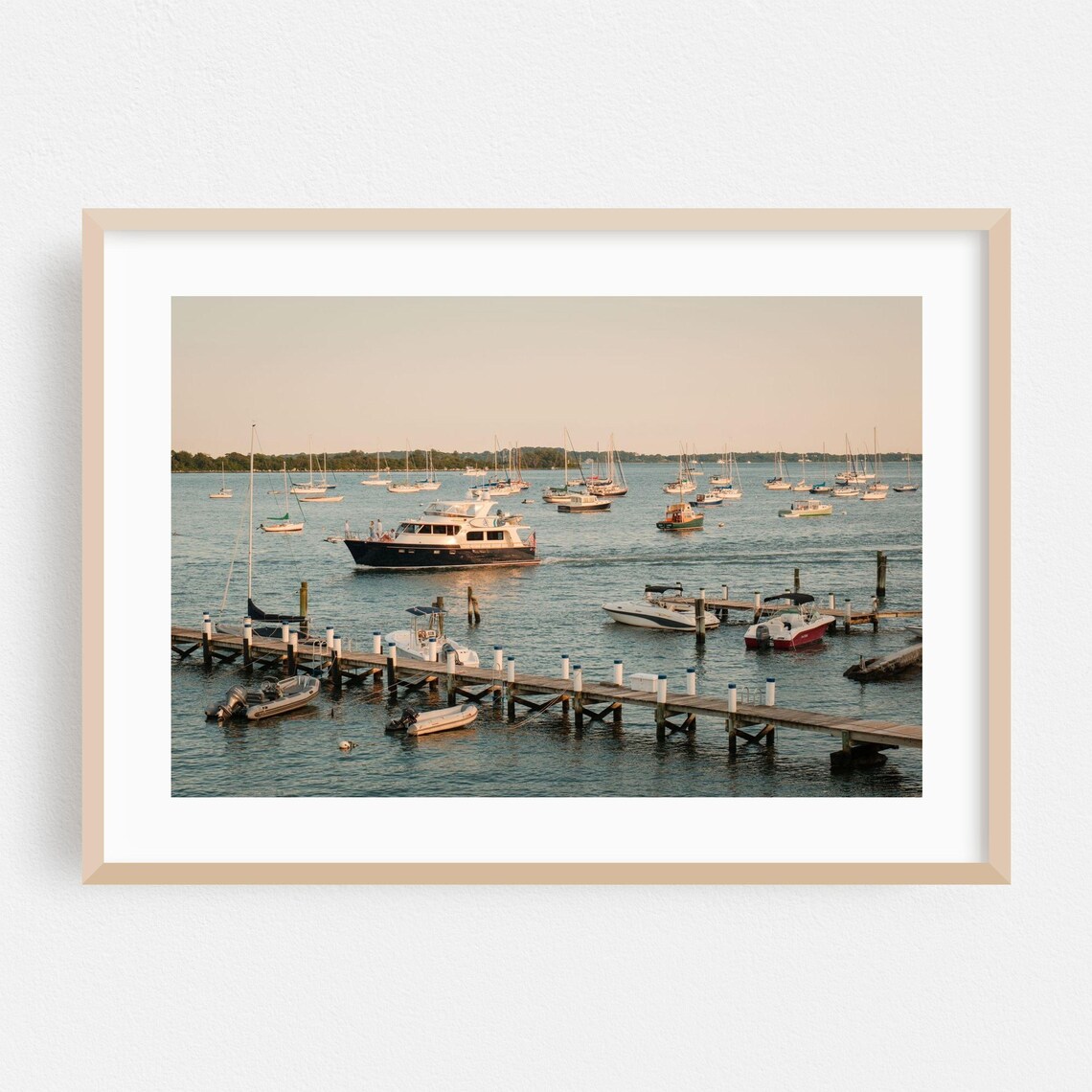 Groton Connecticut Harbor Sailboats Marina Sunset Photography Poster