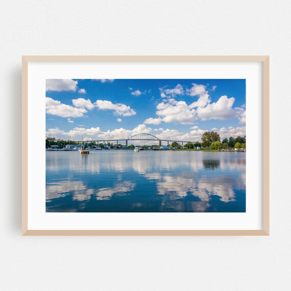Chesapeake City Harbor Bridge Summer Waterfront Photo Poster