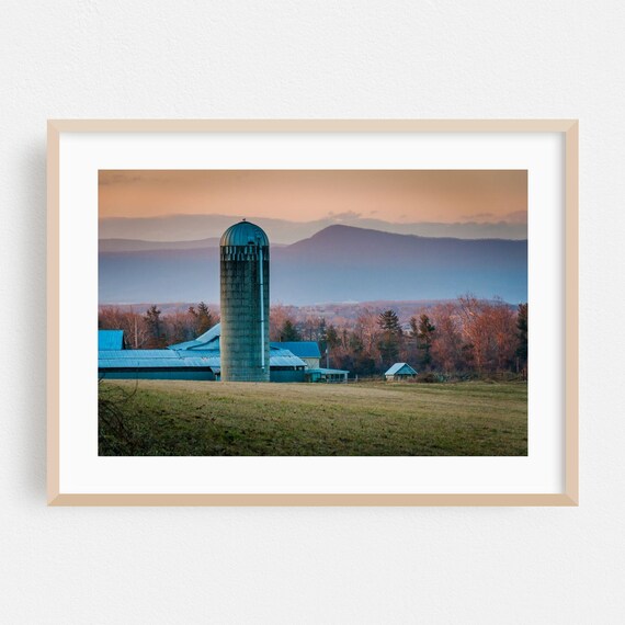 Virginia Farm With Tall Silo And Barn At Dusk Photography Poster