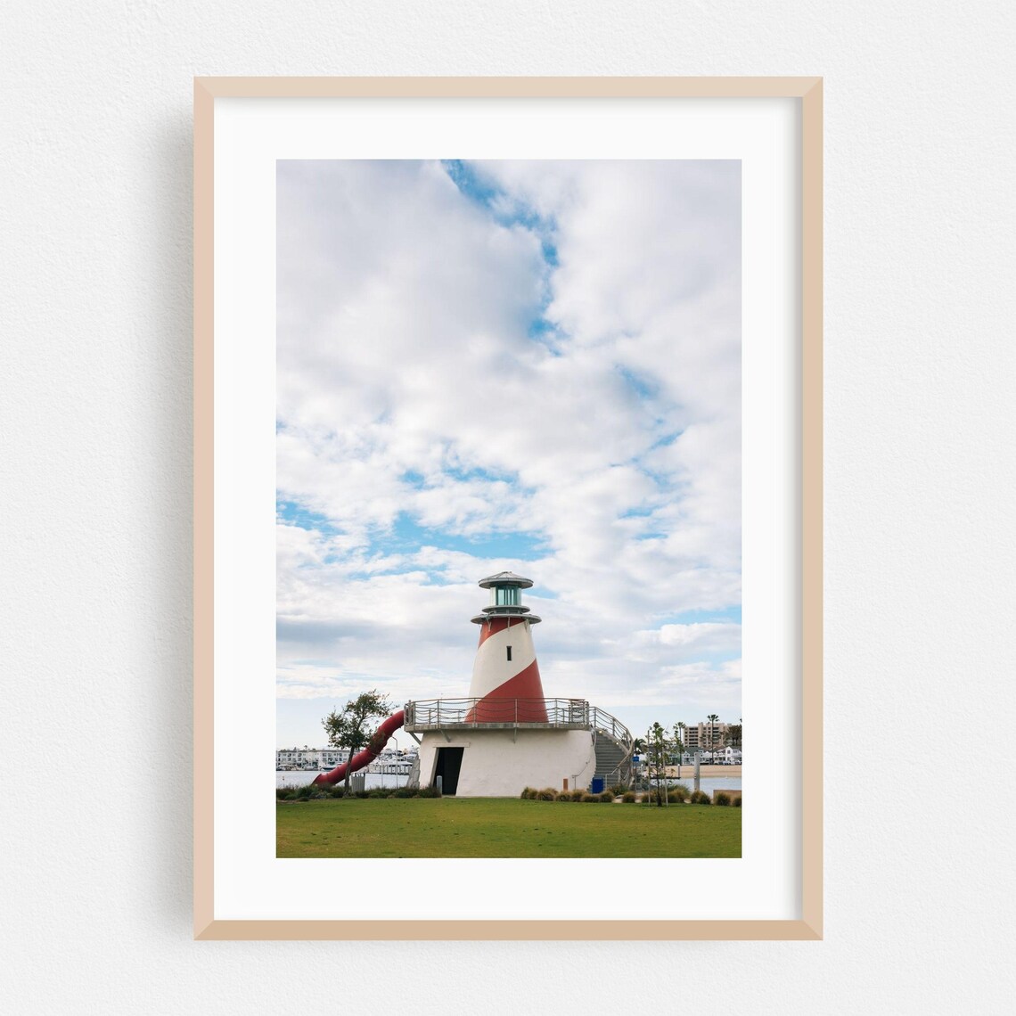 Newport Beach California Red White Lighthouse Harbor Photo Poster
