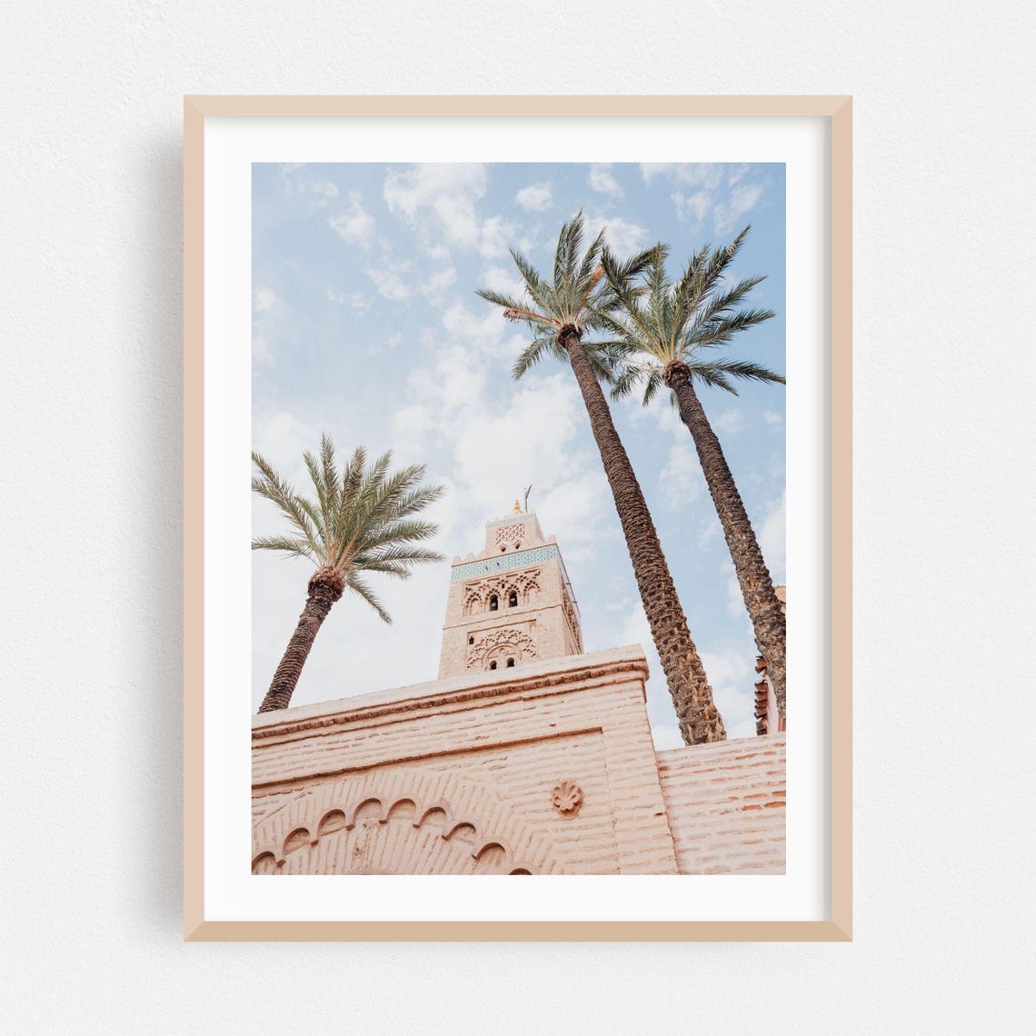 Marrakesh Morocco Koutoubia Mosque Palm Trees Architecture Poster