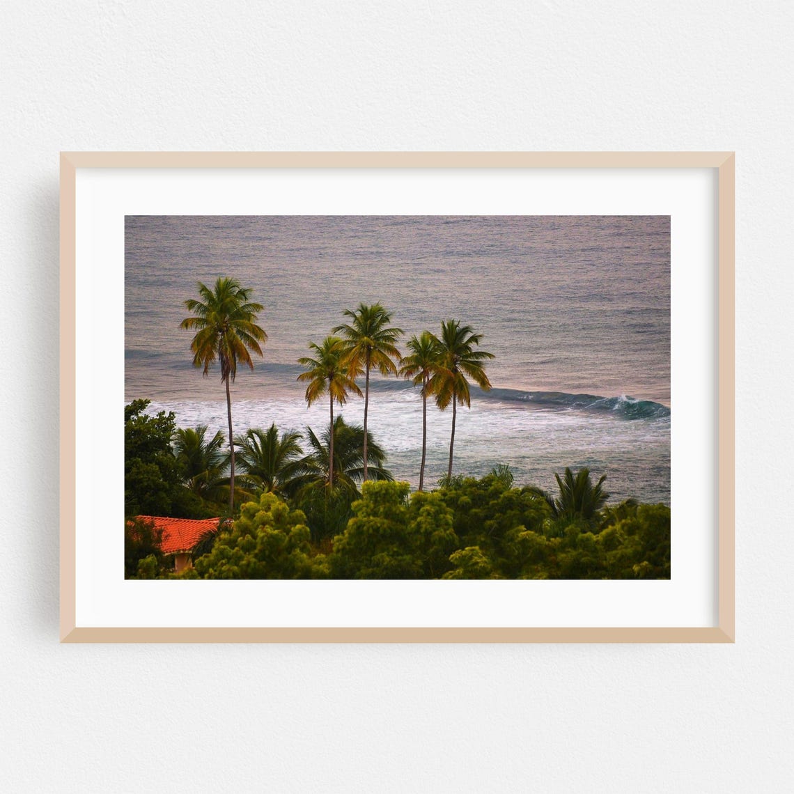 Rincon Puerto Rico Coast Print With Palm Trees Over Ocean Waves