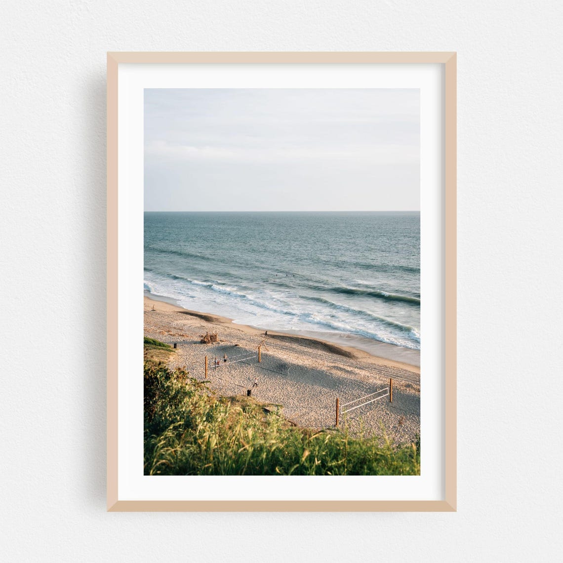 San Clemente Beach Volleyball Courts And Ocean Waves Art Poster