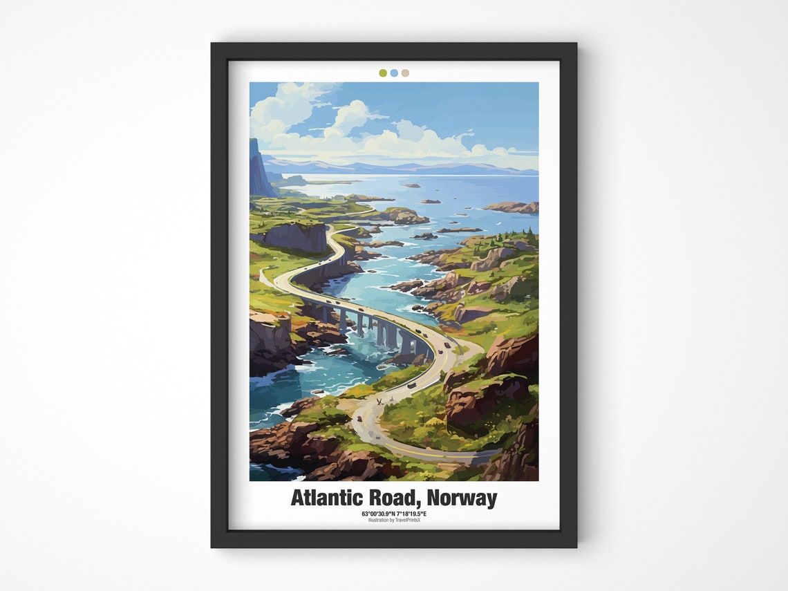 Atlantic Road Norway Dramatic Coastal Bridge Scenic Drive Poster - Image 4