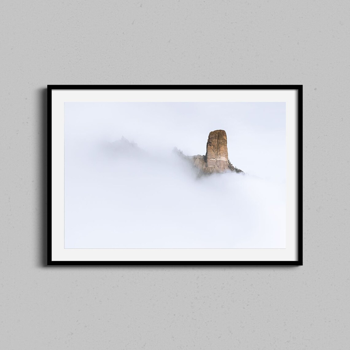 Colorado Foggy Mountains Wall Art Chimney Rock Home Decor Photography Print San Juan Landscape Photo Farmhouse Framed Artwork