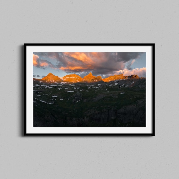 San Juan Mountains Alpenglow Sunrise Dramatic Colorado Landscape Photo Poster