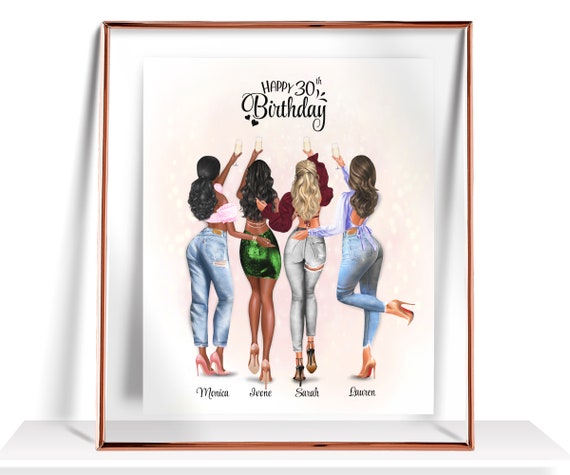 30th Birthday Gift For Her Best Friend Birthday Gifts 30th Birthday Print Personalized Birthday Gift Sister Birthday Gift Happy 30 Birthday