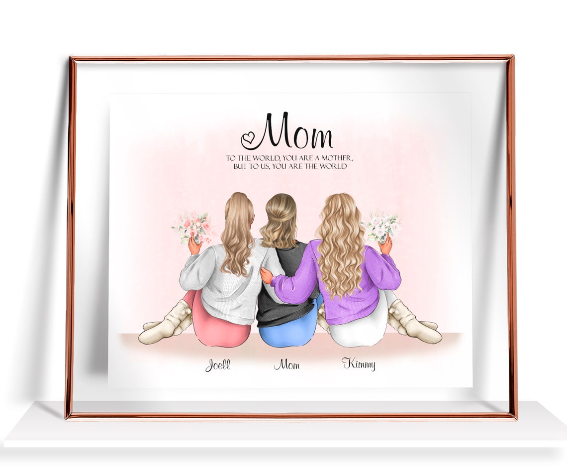 Mom To The World You Are The World Flower Daughters Gift Poster
