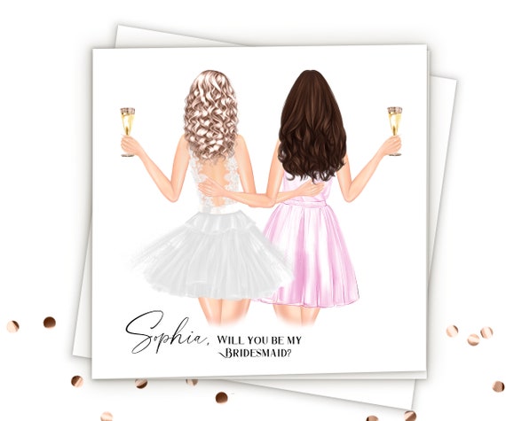 Personalized Bridesmaid Cards Will You Be My Bridesmaid Proposal Card Custom Bridesmaid Gifts Bridesmaid Proposal Gift Wedding Cards
