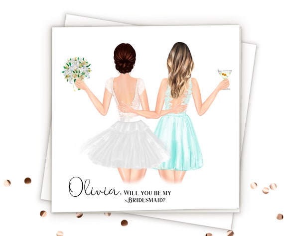 Personalized Bridesmaid Cards Will You Be My Bridesmaid Proposal Card Custom Bridesmaid Gifts Bridesmaid Proposal Gift Wedding Cards