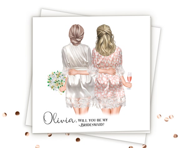 Bridesmaid Gifts Custom Bridesmaid Proposal Card Personalized Bridesmaid Gift Bridesmaid Card Wedding Cards Maid Of Honor Proposal Card