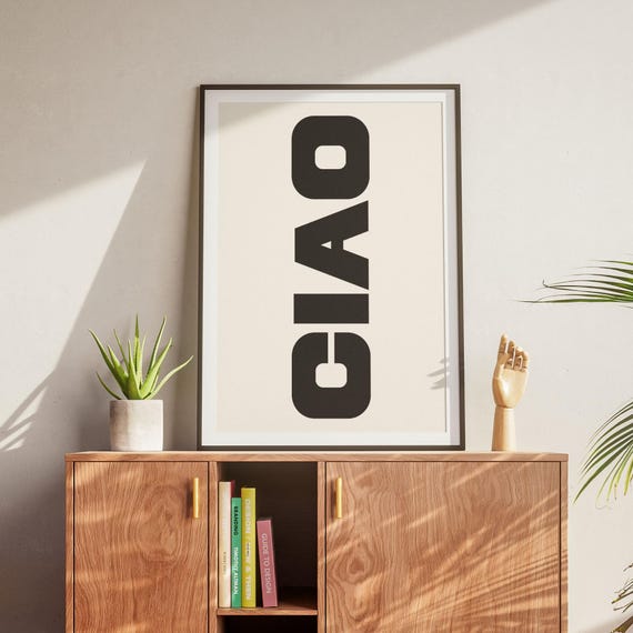 Ciao Typography Retro Poster Maximalist Wall Art Gallery Preppy Bold Prints