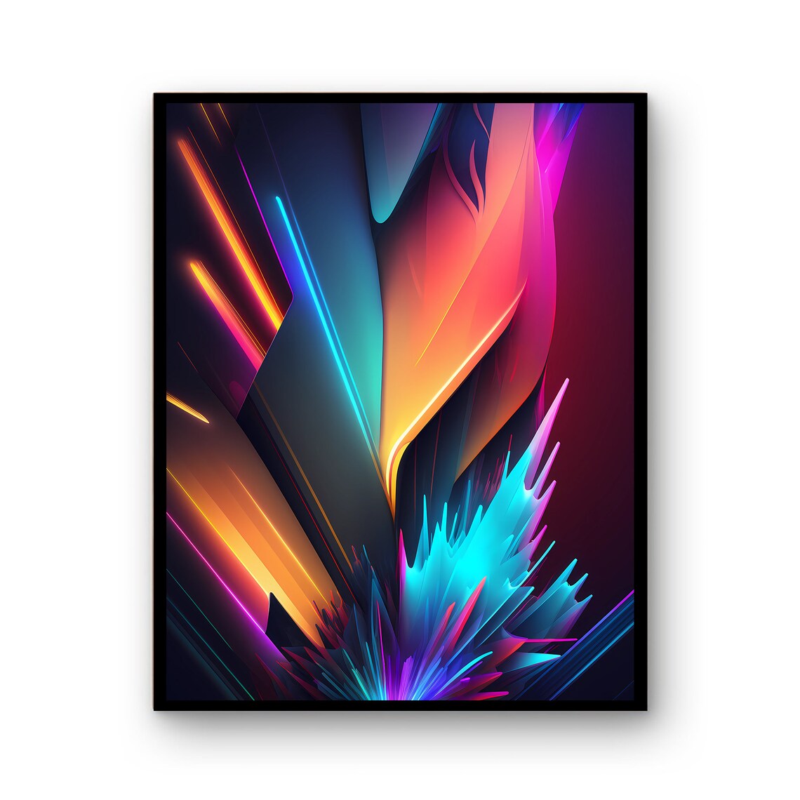 Colourful Geometric Wild Life Animals Gift Art Print