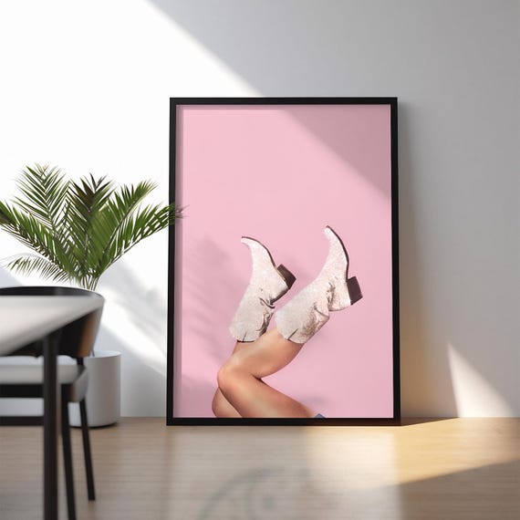 Cowgirl Boots Photography Print Modern Western Home Decor