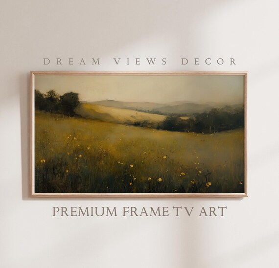 Spring Landscape Frame Tv Art Moody Wildflowers Painting Meadow Rustic Frame Tv Art Nature Scenery Screensaver Frame Tv Art