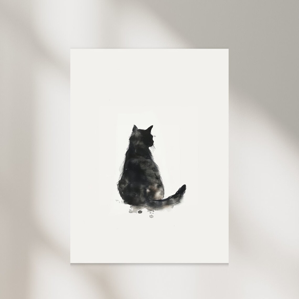 Cat Art Print Poster, Home Decor Cat Drawing - Image 2