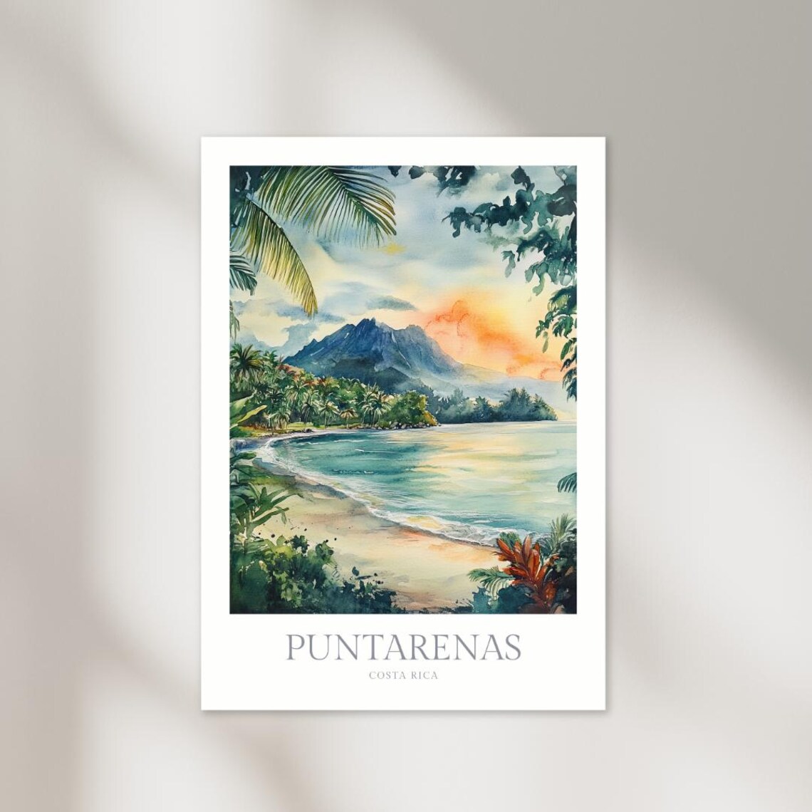 Puntarenas Costa Rica Watercolor Poster Wall Art Home Decor Puntarenas Province Poster Costa Rica Art