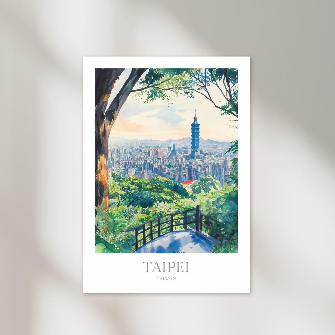 Taipei Print Watercolor Poster Taipei Wall Art Home Decor Print Taiwan Poster Print Taiwan Travel Art Print Taipei Poster