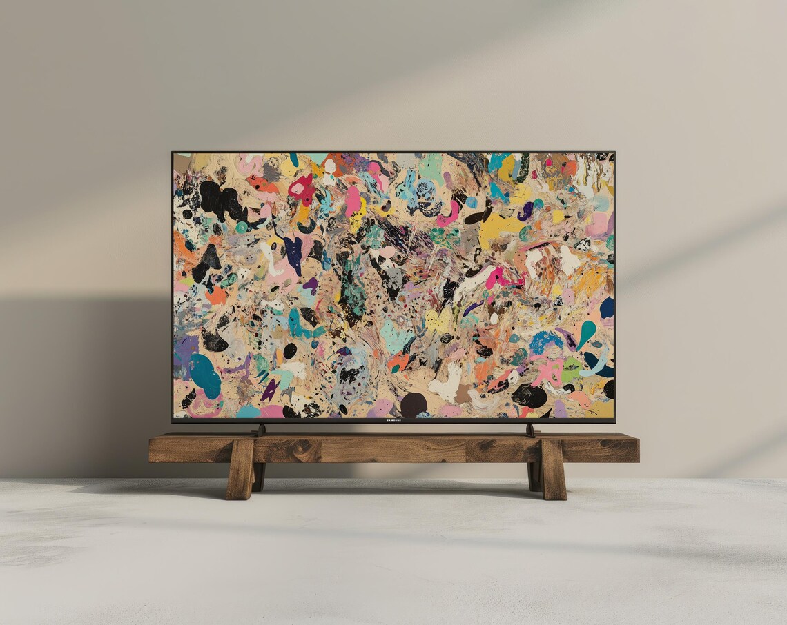 Modern Abstract Oil Painting Colors Art Print - Image 3