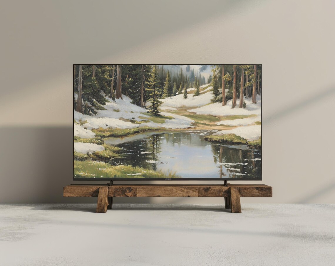 Winter Spring Neutral Landscape Art Print - Image 3