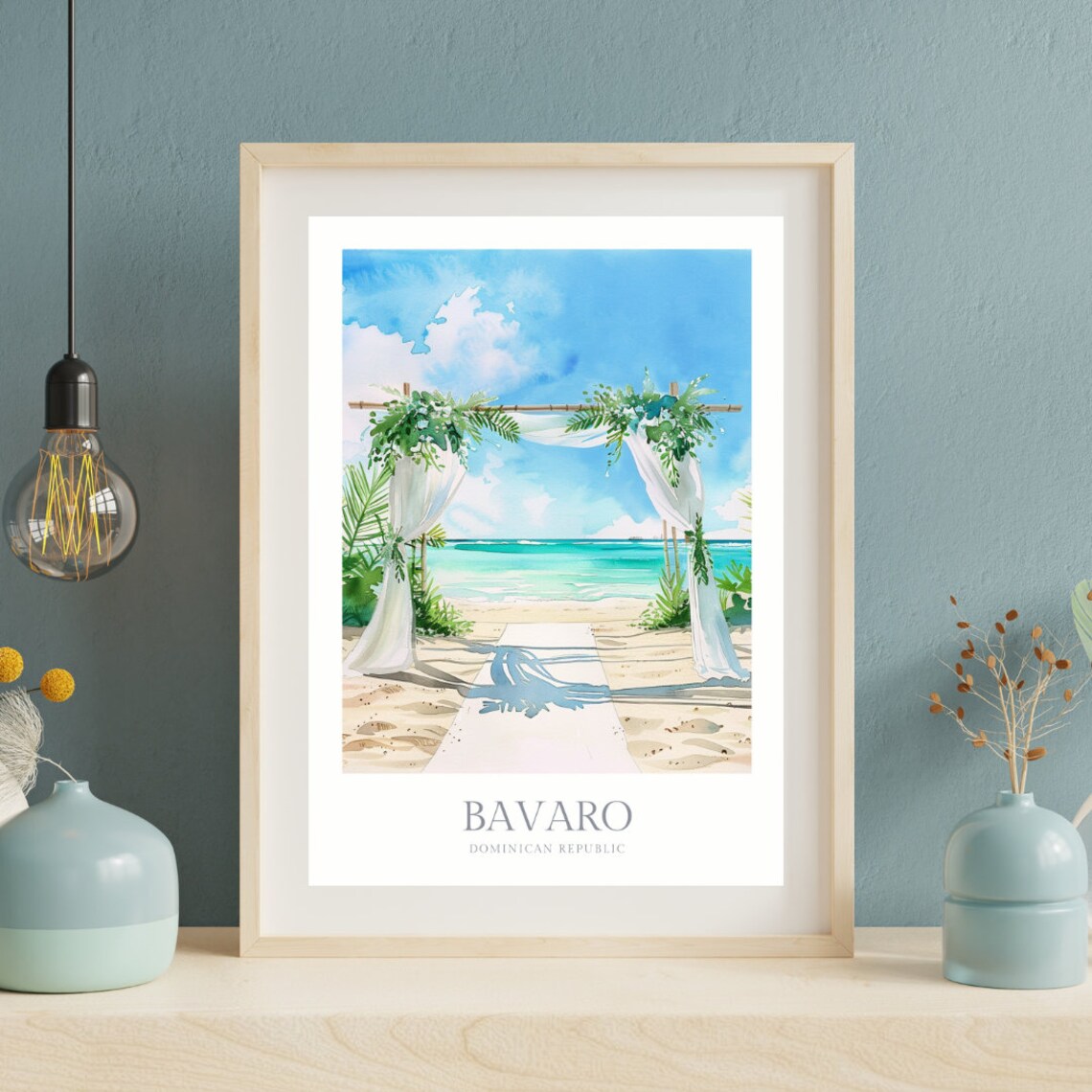 Bavaro Dominican Republic Beach Wedding Arch Turquoise Sea Poster Art - Image 2