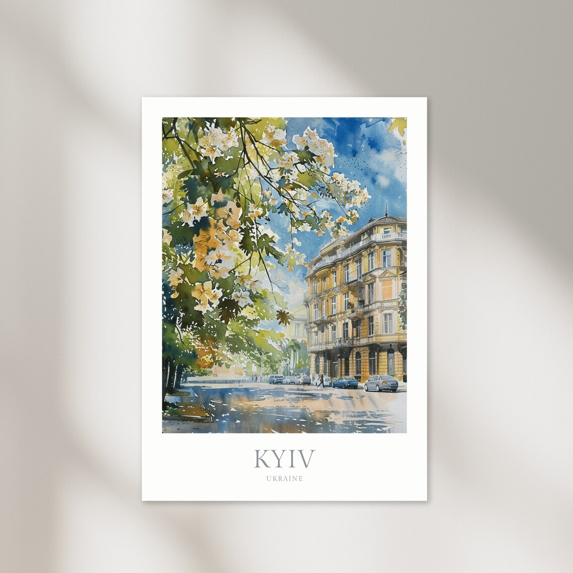 Kyiv, Ukraine Watercolor Travel Poster Print