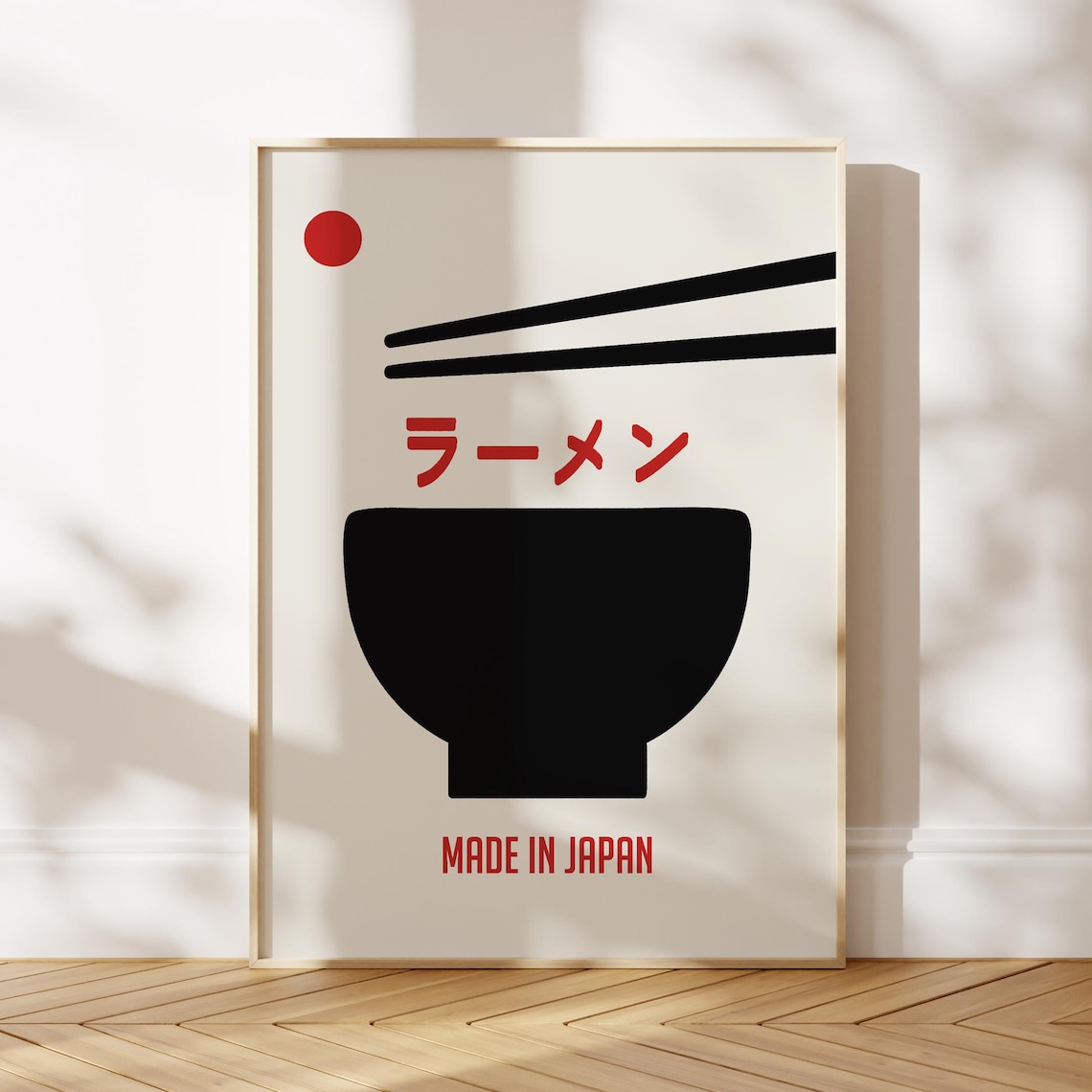 Japanese Ramen Bowl Minimalist Chopsticks Kitchen Food Art Poster