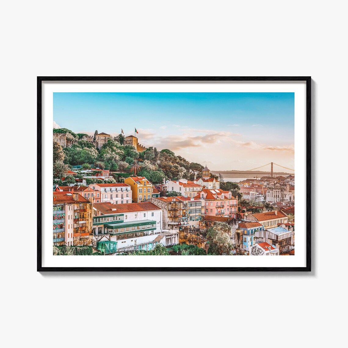 Lisbon Travel Poster, Street Map City Art Print