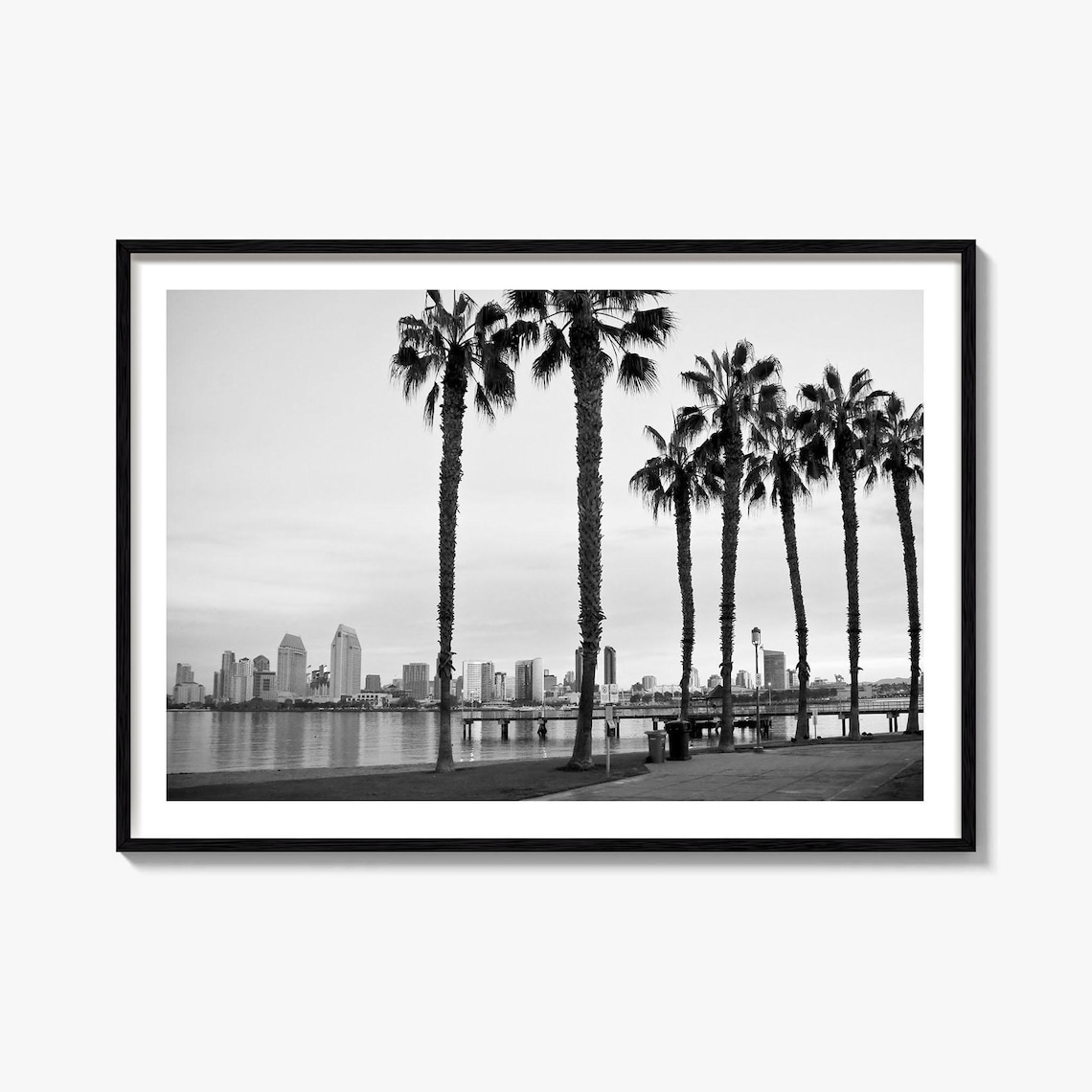 San Diego Black And White Travel Map Art Print