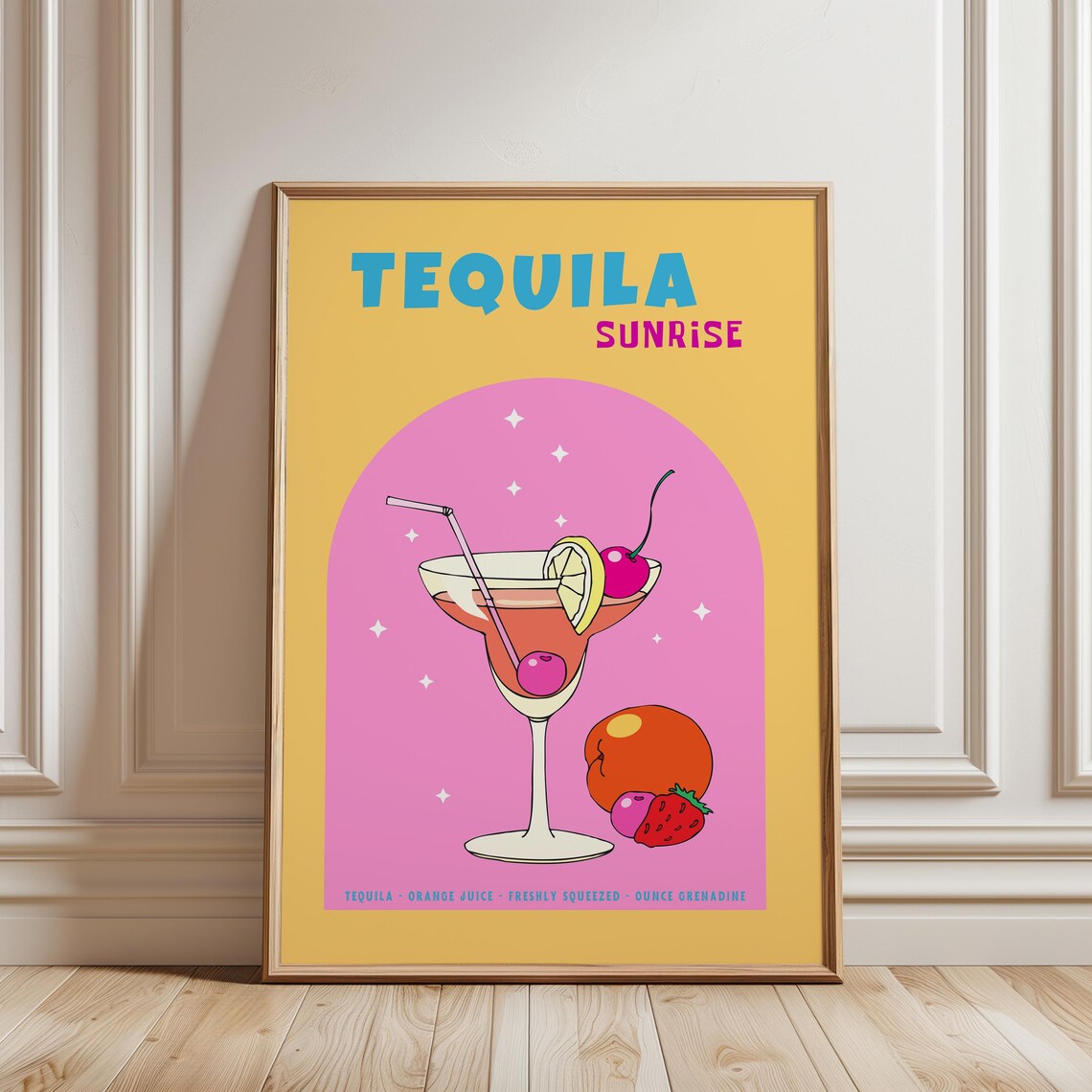 Tequila Sunrise Cocktail Art Print